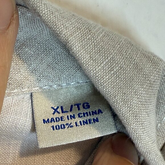 Tommy Bahama Linen Shirt Short Sleeve Neutral Beige Beachy XL - Picture 8 of 10